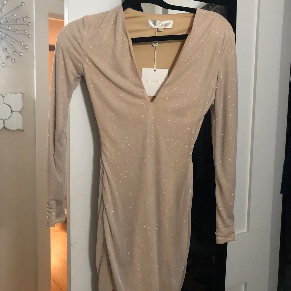 Meshki Nude Glitter Dress